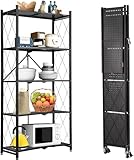 FuGuiB Klappregal,Faltregal,Regal Klappbar,Faltbares Regal,Regal Mit Rollen,Regal Auf...