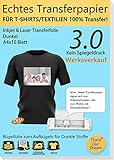 TransOurDream A4X10 (Weisse Folie)+1 A3 Silikonpapier,Echte Inkjet/Laser...