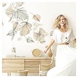 Grandora Wandsticker Boho Blätter Wandtattoo für Wohnzimmer Tropische Pflanzen...