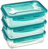 Amazon Basics Gefrierbehälter im Set, mit Deckel, luftdicht, auslaufsicher, stapelbar,...