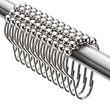 12 Stück, Duschvorhangringe, Silberne Duschvorhanghaken, Metall-Duschvorhanghaken,...