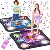 Tanzmatte für Kinder, 2025 2-Spieler & Wiederaufladbar Leucht Tanzmatte mit Bluetooth,...