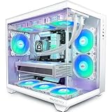 MUSETEX PC Gehäuse ATX,6 PWM ARGB Lüfter vorinstalliert,360MM Rad...