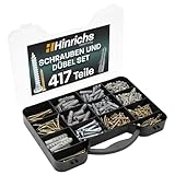 Hinrichs 417-tlg Schrauben Dübel Set - Aufbewahrungskoffer mit Dübelset in 4...