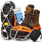 Premium Steigeisen für Bergschuhe mit 19 Spikes - Profi Anti-Rutsch...