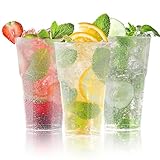 AOLUXLM 50 Stück Becher Set Mehrweg Becher, Wiederverwendbare Partybecher 400...