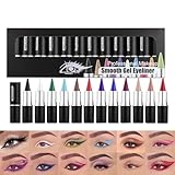 Gel-Eyeliner und Eyeliner mit Stift, Augencreme mit matter, natürlicher Farbe, 12 x...