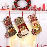 Hillylolly Nikolausstrumpf 3 STK. Weihnachtsstrumpf, Nikolausstiefel zum Befüllen,...
