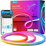 Govee Neon LED Strip 3m, RGBIC Neon LED Streifen mit App-Steuerung, DIY-Funktion, Musik...