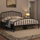 Yaheetech Bettrahmen 160 x 200 cm, Vintage Metallbett mit kronenförmigem Kopfteil,...