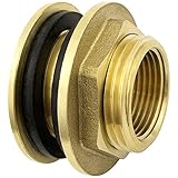 SHYNE Premium 3/4 Zoll Regentonnendurchführung aus Messing + 2X Gummidichtungen für...