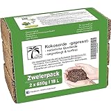 Humusziegel Anzuchterde - 18 L Kokoserde - 2 x 650g - Blumenerde aus Kokosfaser...