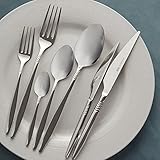 Karaca Laurel 84 Stück 12 Personen Eleganz Besteck Set, 12 Stück Esslöffel, Tafelgabel,...