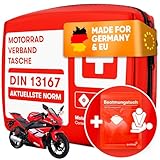 PURAHELP Motorrad Verbandskasten nach aktueller Norm 2025 DIN 13167 (StVO konform) - Inkl....