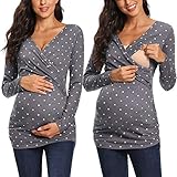 Love2Mi Stillshirt Kurzarm & Langarm Stillkleidung Umstandsshirt Schwangerschaft...
