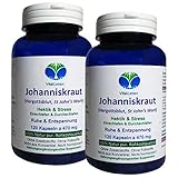 JOHANNISKRAUT 240 (2x120) Kapseln St John`s Wort (Hypericin) - Nerven Balance - innere...