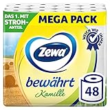 Zewa bewährt KamilleToilettenpapier mit Strohanteil 3x 16 Rollen