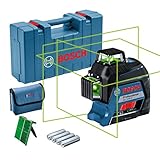 Bosch Professional Linienlaser GLL 3-80 G (grüner Laser, Innenbereich, max....