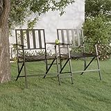 JKYOU Gartenbank klappbar 2-Sitzer 137 cm schwarz Stahl mit Maße 137 x 63 x 88 cm (B x T...