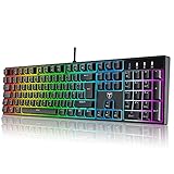 Mechanische Gaming Tastatur QWERTZ mit RGB-Beleuchtung (Blue Switches) - 104...