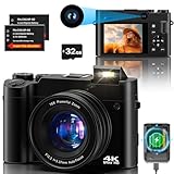 Digitalkamera Fotokamera 4K Dual Kamera 64 MP Anti-Shake Vlogging Fotokamera mit...