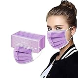 LITTONE® 50/100PCS lila M Einweg-Maske mit Ohr M Helme_Civili Atmungsaktiv und...