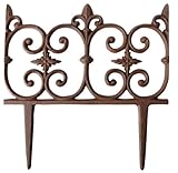 Esschert Design Beetzaun, Zierzaun Motiv 'Piemont' aus rötlichem Gusseisen, ca....