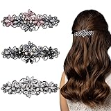 3 Stück Elegante Haarspangen für Damen Mädchen, Glitzernde Mode Exquisite Blume...