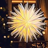 EANLOLY Weihnachtsstern Beleuchtet, Papiersterne Weihnachten, 3D Stern Fenster,...