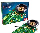 Noris 606104613 Deluxe Set Roulette – mit 2 Stahlkugeln, 60 Jetons und weiterem Zubehör...