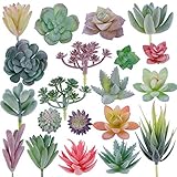 CEWOR künstliche beflockte Sukkulenten, Mini-Sukkulenten, Premium-Dekoration für...