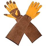 Beinhome Gartenhandschuhe aus Leder für Damen und Herren atmungsaktive Rosenhandschuhe...