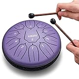 LEKATO Steel Tongue Drum, 6 Zoll 11 Tone D-Dur Zungentrommel Schlagzeug Anfänger, Steel...
