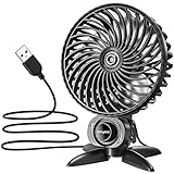 WayEee USB Ventilator Leise Ventilator Klein 360°-Drehung Mini Ventilator,...