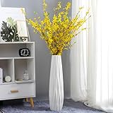 JIDOFUE Weiße Keramik Bodenvase 45 cm Hoch - Dekorative Große Vase für Tisch, Regal,...