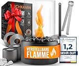 Der flammtal Bioethanol Tischkamin Round [Das Original] - Tischfeuer für Indoor & Outdoor...