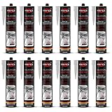 PRITEX Silikon Sanitär 12 x 300 ml | Transparent | Acetat für Bad Dusche und WC |...