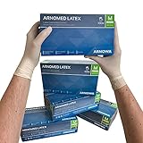 ARNOMED Latex Einweghandschuhe M, puderfrei, 100 Stück/Box, Einmalhandschuhe, Handschuhe...