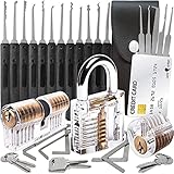 LOCK COWBOY 30-teiliges Lockpicking Set mit 3 Transparenten Übungsschlössern +...