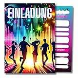 HIDEBLOOM Disco Party Einladungskarten Kindergeburtstag Mädchen I 12 Stück I...