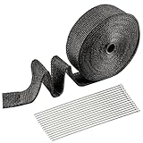 Hitzeschutzband Auspuff 15m x 5cm, Auspuffband Krümmerband mit 15pcs Edelstahl...