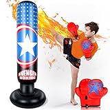 AstarX Boxsack Kinder 163cm Standboxsack Aufblasbare Boxsäule Kinder Boxsack...