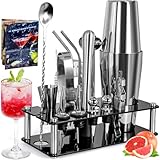 ZPQAODI Cocktail Set, 18 Stück Cocktail Shaker aus Edelstahl, Cocktail Shaker...
