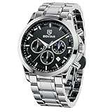 BY BENYAR Uhren Herren Edelstahl Armbanduhr Herren Chronograph Analog Quarz Wasserdicht...