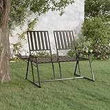 JKYOU 2 Sitzer Gartenbank 165 cm schwarz Stahl mit den Maßen 165 x 75 x 93 cm (B x T x H)