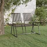 JKYOU 2 Sitzer Gartenbank 165 cm schwarz Stahl mit den Maßen 165 x 75 x 93 cm (B x T x H)