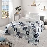 Delindo Lifestyle® Tagesdecke Bettüberwurf MARITIM, für Doppelbett, 220x240 cm,...