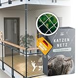 Samtpfote® Katzennetz für Balkon & Fenster - 8 x 3 m - Balkonnetz transparent und...