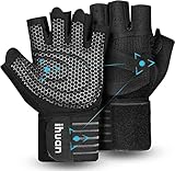 ihuan Belüftete Fitness Handschuhe mit Handgelenkband-Unterstützung für Herren und...
