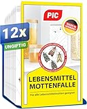 PIC Lebensmittelmotten Falle - 12 Lebensmittelmottenfallen - Mottenfalle mit Pheromon für...